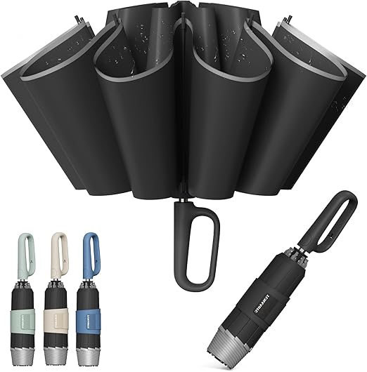 Inverted Umbrella with Carabiner Handle