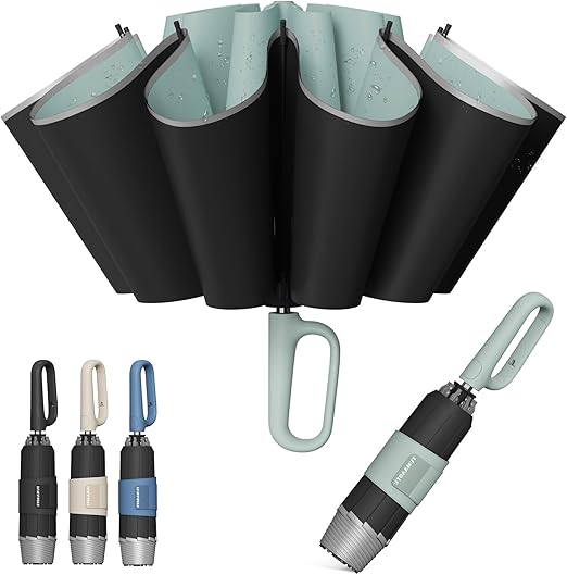 Inverted Umbrella with Carabiner Handle